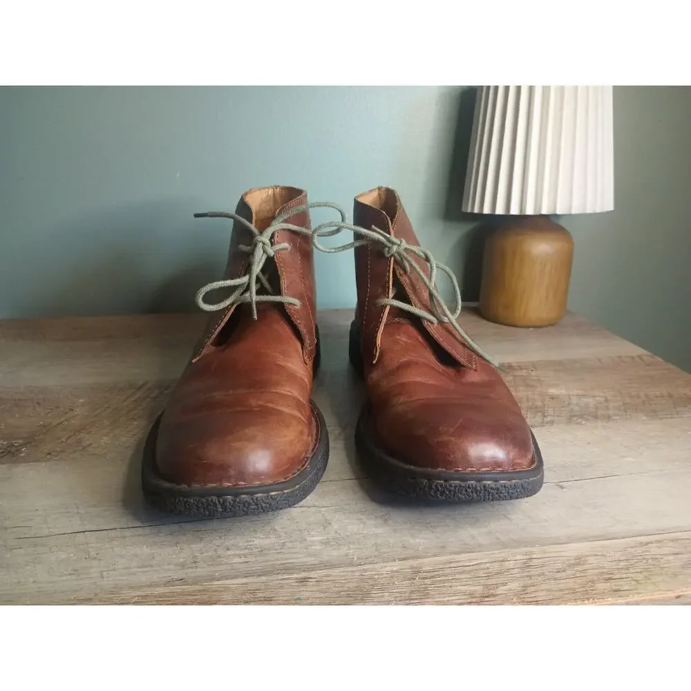 Born Harrison Leather Chukka Boots Mens 10 Oxford Lace Up Cognac Heritage